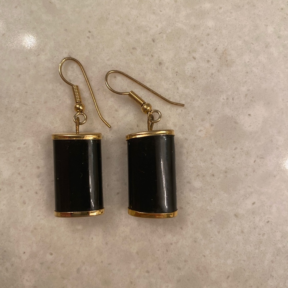 Black and gold earrings
